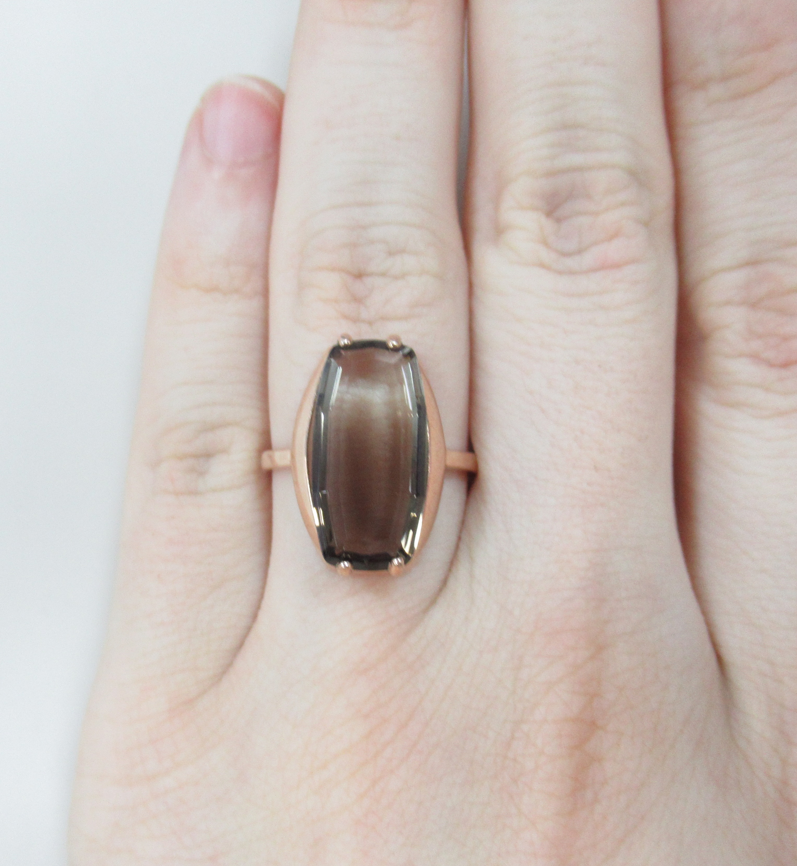 Серебряное кольцо с раухцитрином